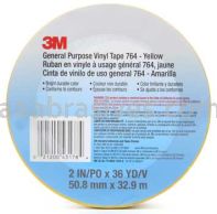 3M&trade; 7000028954 General Purpose Vinyl Tape 764 Yellow 2" x 36 yards