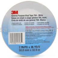 3M&trade; 7000028956 General Purpose Vinyl Tape 764 White 2" x 36 yards