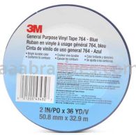 3M&trade; 7000028963 General Purpose Vinyl Tape 764 Blue 2" x 36 yards