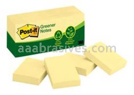 Post-it&trade; Notes 653 RP 1 3/8 in x 1 7/8 in Canary Yellow 3M 7000047653