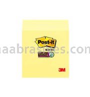 Post-it&trade; Super Sticky Notes 654-6SSCY 3 in x 3 in Canary Yellow 3M 7000052590