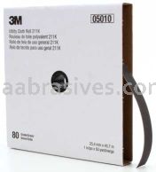 3M&trade; 7000118330 1 x 50 yds 80 Grit J-weight 211K Utility Cloth Roll
