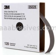 3M&trade; 7000118336 1-1/2 x 50 yds 120 Grit J-weight 211K Utility Cloth Roll