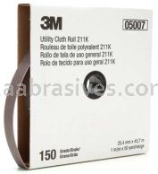 3M&trade; 7000118338 1 x 50 yds 150 Grit J-weight 211K Utility Cloth Roll