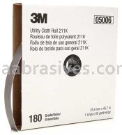 3M&trade; 7000118340 1 x 50 yds 180 Grit J-weight 211K Utility Cloth Roll