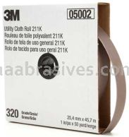 3M&trade; 7000118350 1 x 50 yds 320 Grit J-weight 211K Utility Cloth Roll
