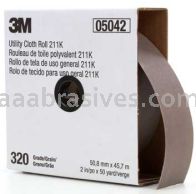 3M&trade; 7000118352 2 x 50 yds 320 Grit J-weight 211K Utility Cloth Roll