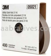 3M&trade; 7000118354 1-1/2 x 50 yds 400 Grit J-weight 211K Utility Cloth Roll