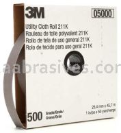3M&trade; 7000118356 1 x 50 yds 500 Grit J-weight 211K Utility Cloth Roll