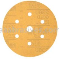 3M&trade; 7000118771 6" P180 Grit 236U Hookit&trade; Gold Dust Free Sanding Disc 01079