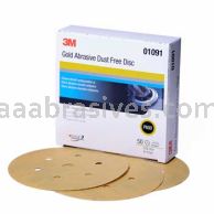 3M&trade; 7000119736 6" P600 Grit 216U Hookit&trade; Gold Dust Free Sanding Disc 01091