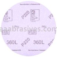 3M&trade; 7010029941 5” P220 Grit 360L Hookit&trade; Clean Sanding Disc