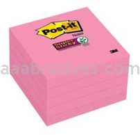 Post-it&trade; Super Sticky Notes 654-5SSNP 3 in x 3 in Neon Pink 3M 7010292910