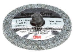 3M&trade; Scotch-Brite&trade; Roloc&trade; 7010295274 3 x 1/4 x NH 6C MED+ Deburr and Finish PRO Unitized Wheel