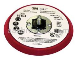 3M&trade; 7010298965 5 x 3/8 x 5/16-24 Stikit&trade; External Silver Face Red Foam Low Profile Disc Pad 85104