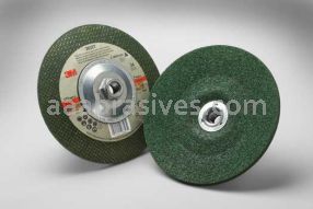 3M&trade; 7010299200 Green Corps&trade; T27 4 x 1/4 x 3/8 Depressed Center Wheel