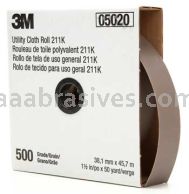3M&trade; 7010308048 1-1/2 x 50 yds 500 Grit J-weight 211K Utility Cloth Roll