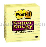 Post-it&trade; Super Sticky Notes 675-6SSCY 4 in x 4 in Canary Yellow 3M 7010311136