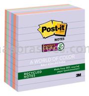 Post-it&trade; Super Sticky Recycled Notes 675-6SSNRP 4 in x 4 in Bali Collection 3M 7010311465