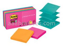 Post-it&trade; Super Sticky Pop-up Notes R330-10SSPGO 3 in x 3 in Assorted Colors 3M 7010311498