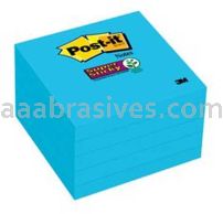 Post-it&trade; Super Sticky Notes 654-5SSBE 3 in x 3 in Electric Blue 3M 7010311807