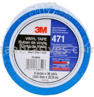 3M&trade; 7010312448 Vinyl Tape 471 Blue 4" x 36 yards