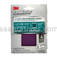 3M&trade; 7010312770 4.5 x 5.5 60 Grit SandBlaster&trade; Clip-On Palm Sanding Sheets