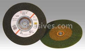 3M&trade; 7010325732 Green Corps&trade; 9 x 1/4 x 5/8-11 T27 Depressed Center Grinding Wheel