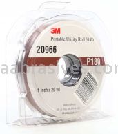 3M&trade; 7010326034 1 x 20 yds P180 Grit J-weight 314D Portable Utility Cloth Roll
