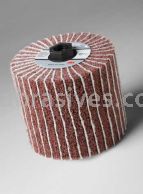 3M&trade; 7010329981 4-1/2 x 4 x 1-1/4 80 Grit 6 Ceramic Medium DB-FB Scotch-Brite&trade; Deburr & Finish PRO Combi Flap Brush