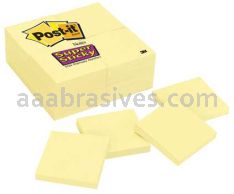 Post-it&trade; Super Sticky Notes 654-24SSCY 3 in x 3 in Canary Yellow 3M 7010331957