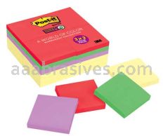 Post-it&trade; Super Sticky Notes 654-24SSCYN 3 in x 3 in Marrakesh Collection & Canary Yellow 3M 7010332761