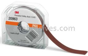 3M&trade; 7010360119 1 x 8 yds P60 Grit X-weight 314D Portable Utility Cloth Roll