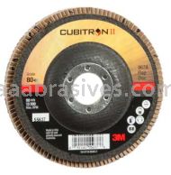 3M&trade; 7010363303 4-1/2 x 7/8 80+ Grit 967A T27 Giant Cubitron&trade; II Flap Disc