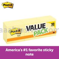 Post-it&trade; Notes 654-14+4YW 3 in x 3 in Canary Yellow 3M 7010369467