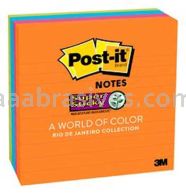 Post-it&trade; Super Sticky Notes 675-4SSUC 4 in x 4 in Rio de Janeiro Collection 3M 7010372293