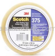 Scotch&trade; Box Sealing Tape 375 Clear 72 mm x 50 m 3M 7010374961