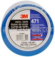 3M&trade; 7010375087 Vinyl Tape 471 Blue 3" x 36 yards