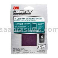 3M&trade; 7010376322 4.5 x 5.5 80 Grit SandBlaster&trade; Clip-On Palm Sanding Sheets