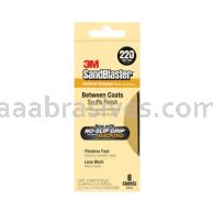 3M&trade; 7010377148 2-1/4 x 5-1/2 220 Grit SandBlaster&trade; Sandpaper with NO-SIP GRIP&trade; Backing