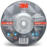 3M&trade; 7010410646 6 x 1/4 x 5/8-11 Type 27 Silver Depressed Center Grinding Wheel 87447