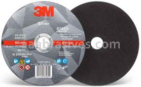 3M&trade; 7010412152 6 x .045 x 7/8 Type 1 Silver Cut-Off Wheel 87469