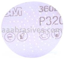 3M&trade; 7100010256 3” P320 Grit 360L Hookit&trade; Clean Sanding Disc