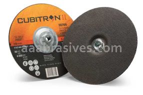 3M&trade; 7100019076 Cubitron&trade; II 9 x 1/8 x 5/8-11 28766 T27 Cut and Grind Wheel