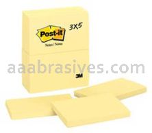 Post-it&trade; Notes 655 3 in x 5 in Canary Yellow 3M 7100027783