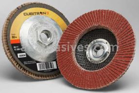 3M&trade; 7100032505 4-1/2 x 5/8-11 80+ Grit 967A T27 Cubitron&trade; II Flap Disc