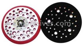 3M&trade; 7100037832 5 x 3/8 x 5/16-24 44-Holes Hookit&trade; External Red Foam Clean Sanding Low Profile Disc Pad 20353