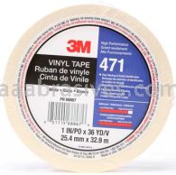 3M&trade; 7100044644 Vinyl Tape 471 White 1" x 36 yards