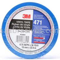 3M&trade; 7100044653 Vinyl Tape 471 Blue 3/4" x 36 yards