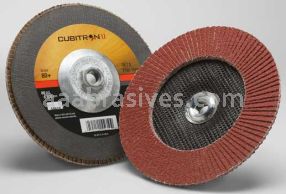 3M&trade; 7100055948 7 x 5/8-11 80+ 80+ Grit 967A T27 Cubitron&trade; II Flap Disc